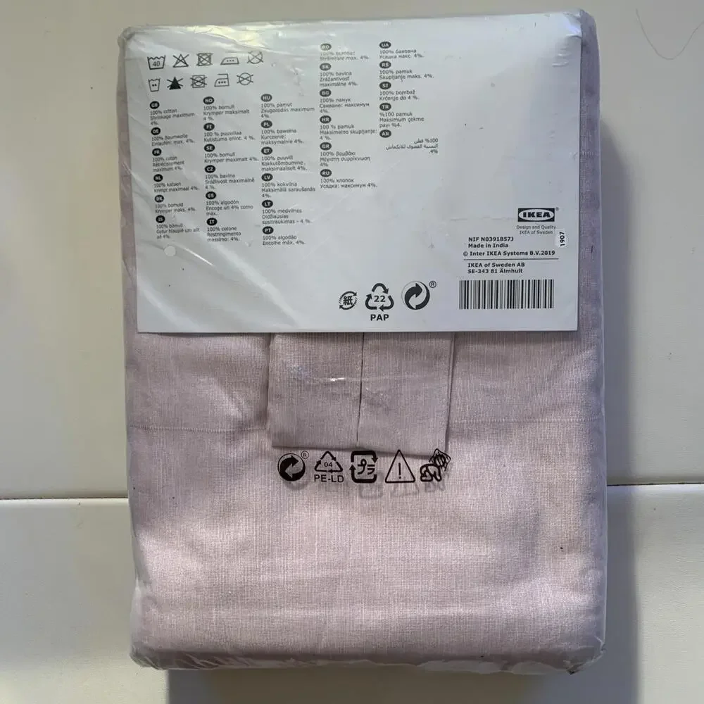 NEW SEALED IKEA LENDA 2 CURTAIN PANELS Pink TOP TAB 118 Inch 10 Feet Long